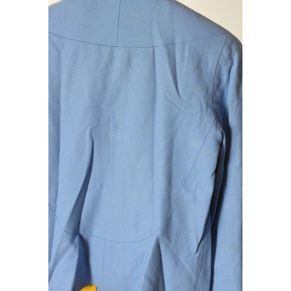 Vintage Periwinkle Blue Wool Blazer Womens 8 Harve Benard Covered Buttons Seamed - Picture 8 of 9